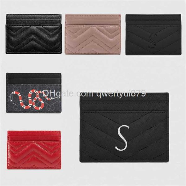 

wallets leather wholesale men's and women's fashion classic brown card bag small black lattice leisure letter of credit clip leath, Red;black