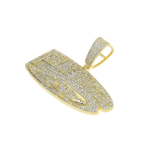 

new arrived letter fly nigga pendant charm necklace plated gold color for men boy fashion geometric 5a cubic zircon paved hip hop cool jewel, Silver