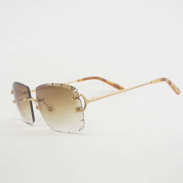 

vintage diamond cutting rimless sunglasses men oversize c wire eyewear women for summer clear glasses metal frame new fashion factory sun gl, White;black