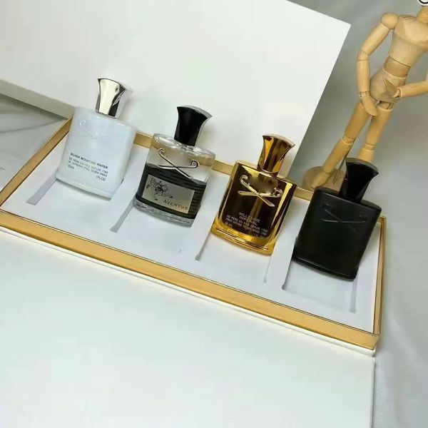 

perfume new 4pcs set incense scent fragrant cologne men silver mountain water/aventus/green irish tweed/millesime i