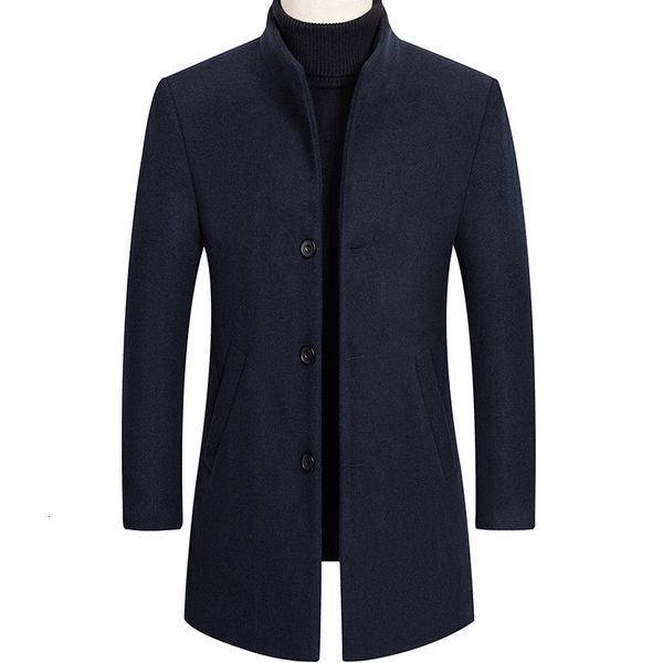 

men's wool blends long en coat windbreaker winter clothing men s mens 230222, Black