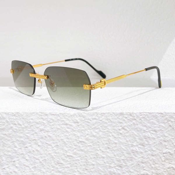 

luxury sunglasses men and women fashion rimless desinger metal sun glasses driving shades eyewear new fashion factory sun glasses 70%off 7pc, White;black