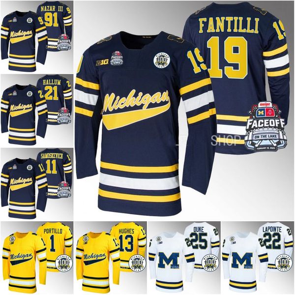 

michigan wolverines navy faceoff hockey jersey 2023 mark estapa frank nazar iii gavin brindley adam fantilli luke hughes eric ciccolini samo, Black
