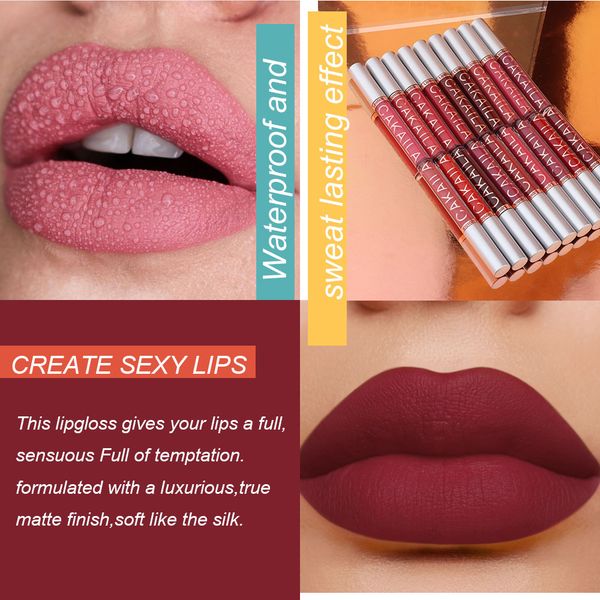 

new 18 colors matte lipgloss wholesale liquid lipstick makeup lip color batom long lasting red pink nude lip gloss bulk