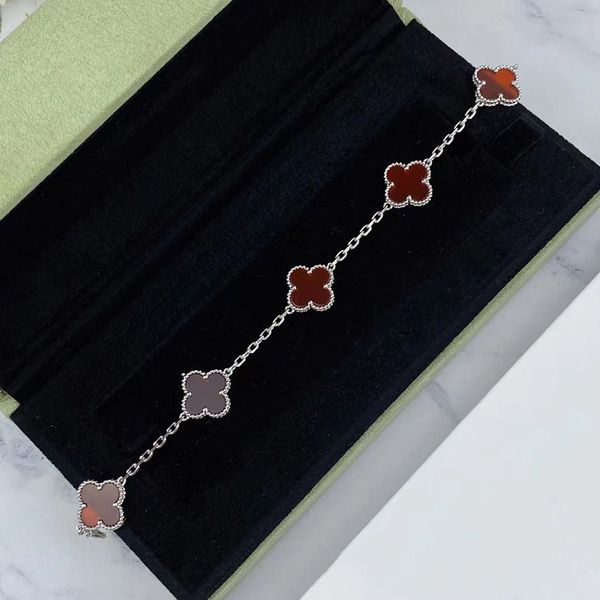 

bracelets designer van clover bracelet designer charm bracelets for women 18k gold white red blue mother of pearl link 4 leaf 5 flowers love, Golden;silver