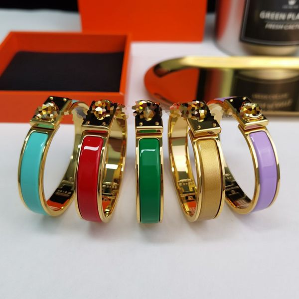 

12mm enamel clic bangle for women charming bracelets kelly, Golden;silver