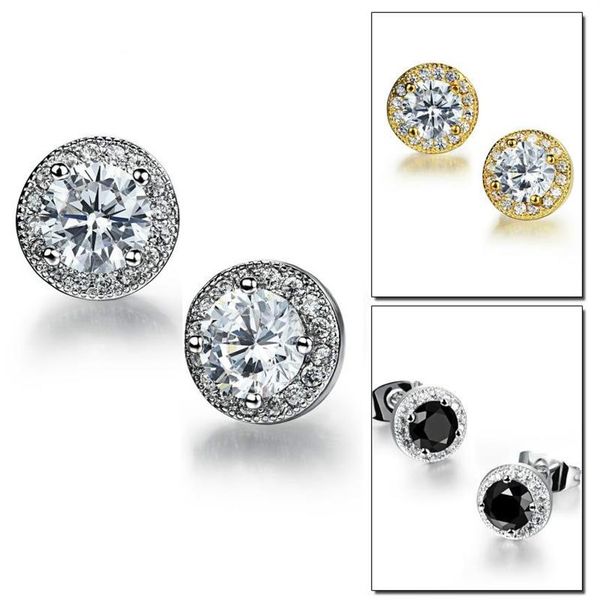 

women classic design jewelry designer earrings original box for crystal diamond womens stud earring titanium jewelry264x, Golden;silver