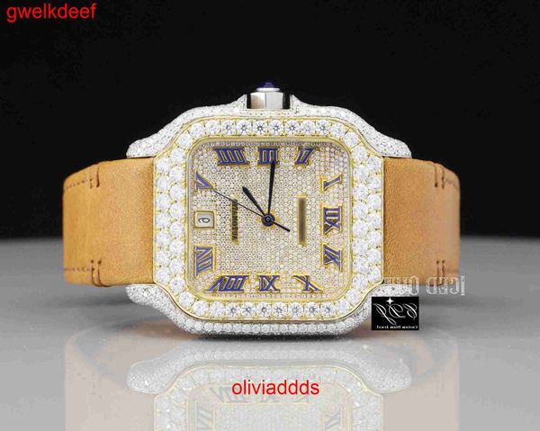 

fashion iced out watchesmens wrist luxury round cut lab gr ddgu ct9n, Slivery;golden