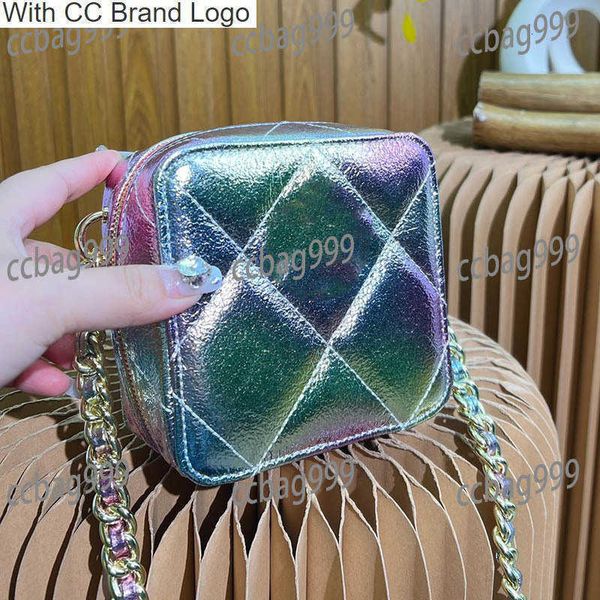 

cc cosmetic bags & cases french women multicolor classic cosmetic bag calfskin leather diamond lattice hollowed-out badge mini crossbody des