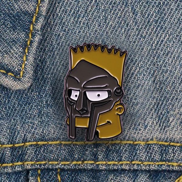 

mf doom enamel pin funny boy badge character brooch clothes accessories pop mix & match jewelry gifts for friends, Blue