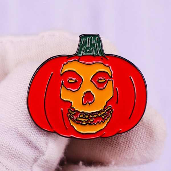 

pumpkin misfits halloween lantern skull enamel brooch pin lapel hard metal pins brooches badges exquisite jewelry accessories, Blue