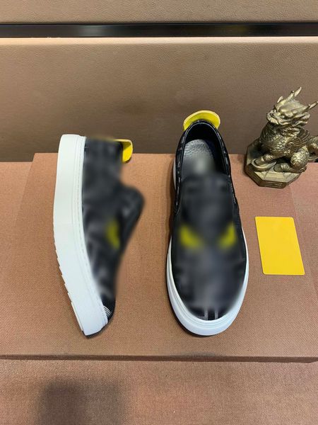 

fashion men designer shoes black brown letter printed slip on flat luxury mens casual shoe