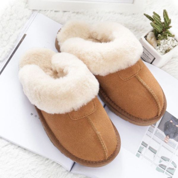 

classic puffer fur slippers boots sandals goat coquette shearling skin sheepskin warm furry fluff puffed slides wool booties, Black