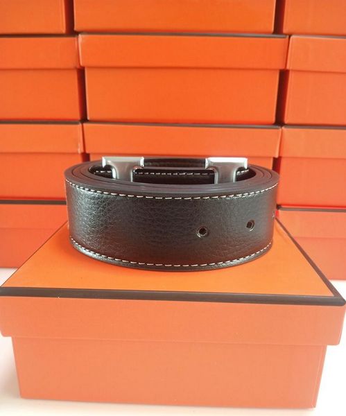 

fashion men belt designer luxury business smooth buckle mens belts for belt, Black;brown