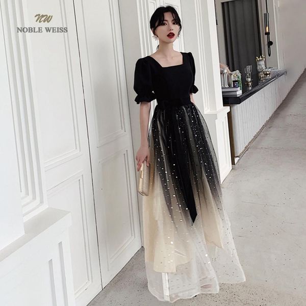 

party dresses prom dresses a-line tulle prom dress zipper back prom gown robe de soiree party dress 230222, White;black