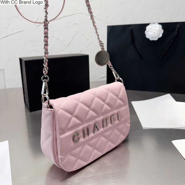 

women bags cc shoulder flap lambskin purse designer bags classic silver letter badge quilted genuine leather shoulder strap with hardware