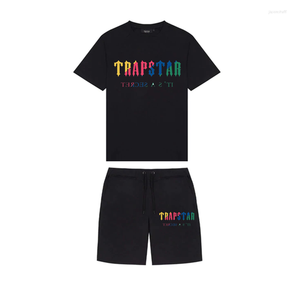 

men's tracksuits 2023 printed two piece men's brand cotton short sleeve t-shirt shorts casual sports set, Gray