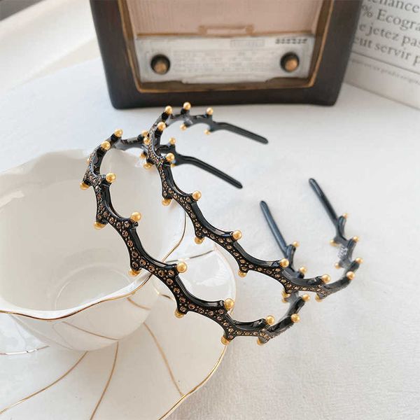 

hair clips barrettes new fashion antler shape hairband bling rhinestones dinner headband for girls good quality acetate hairband j230222, Golden;silver