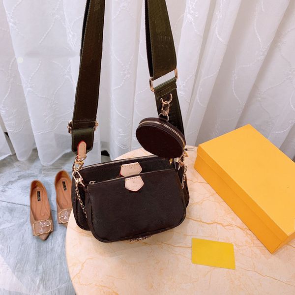 

3pcs luxury designer handbag shoulder bag ladies messenger bag classic wallet clutch soft leather crossbody bags for women louiseity lvs viu, Red;black