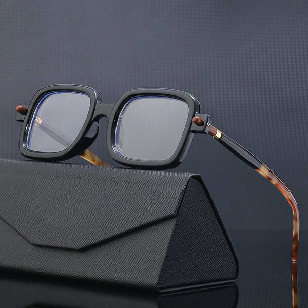 

2023new heavy frame sunglasses men's square sunglasses, White;black