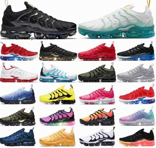 

2022 tn plus running shoes men women black bubblegum yolk cherry cool grey neon olive pure platinum dark blue mens womens sports trainers
