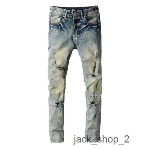 

m76z designer stack jeans european purple jean men embroidery quilting ripped for trend brand vintage pant mens fold slim skinny fashion 10, Blue