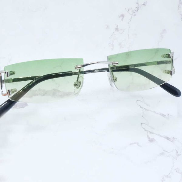 

small square sunglasses men rimless metal big wire c sun glasses summer shades eyewear women accessories luxury sunglass new fashion factory, White;black