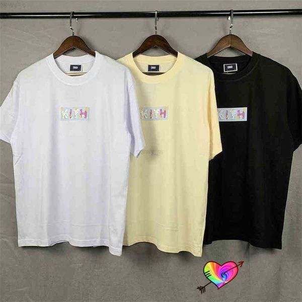 

kith 2023 flower t shirt men women box tee slightly loose terry cotton japan short sleeve pure fashion wear summer s2urg5oi, White;black