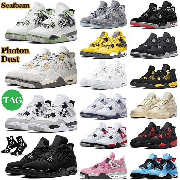 

4 jumpman men basketball shoes 4s womens mens trainers seafoam military black cat canvas red thunder sail cactus pon dust