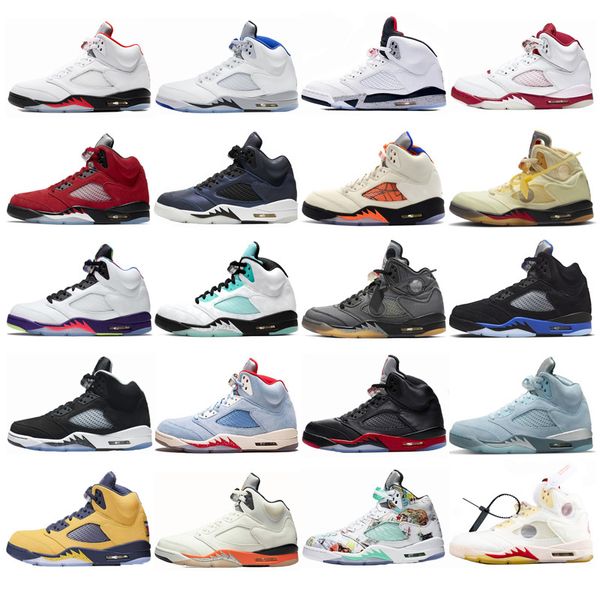 

jumpman 5 basketball shoe men running shoes womens designer sneakers trainers skateboard black white blue yellow red run sports size 36-46