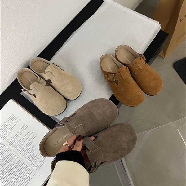 

designer birkinstock slippers outlet in the spring of 2023 new type lazy people will wear a pair baotou semi-slippers and women burken shoes, Black