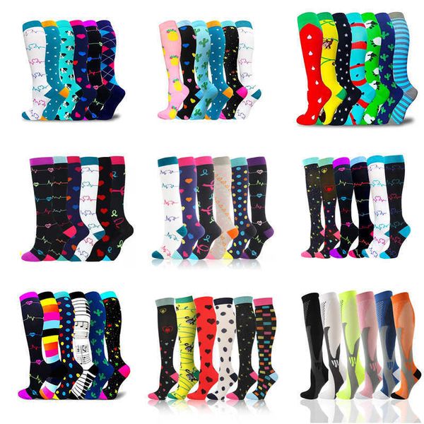 

5pc socks hosiery dropship compression stockings multi pairs varicose veins socks for men women pressure socks good for tiredpainful legsede, Black;white