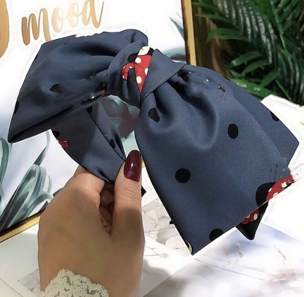 

2023 cute women headband fashion cartoon lady hair band wide fabric hairhoobs factory supply, Black;brown