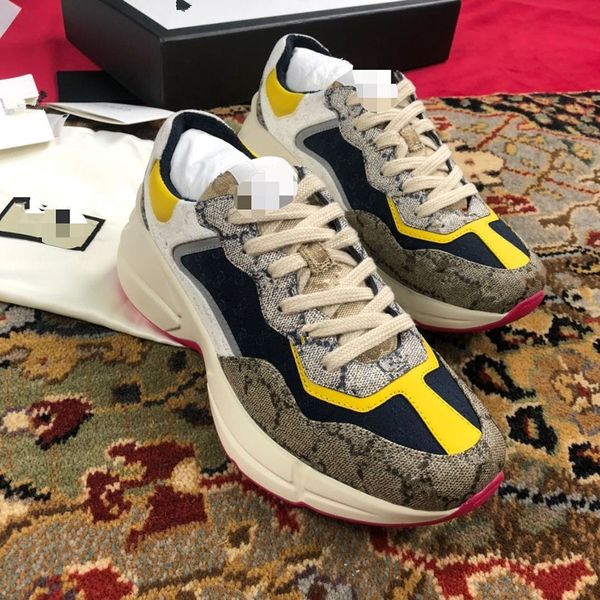 

2023 casual shoes dad sneaker paris fashion designer men and women shoe platform sports strawberry wave mouth tiger web print mkjnjk000002, Black