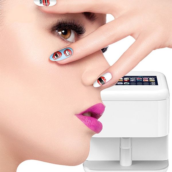 

ce approved portable 3d mobile digital nail printer painting wrap sticker nail art beauty intrument for with wifi spa salon home use, Silver