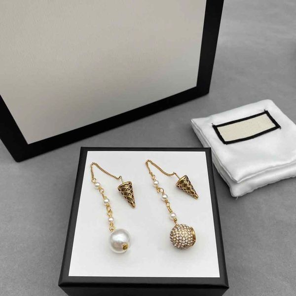

ice cream crystal stud earrings diamond ball eardrops studs women bridal rhinestone hoop earrings birthday valentine's day gift with bo, Golden;silver