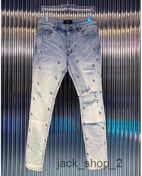 

zfon men's jeans am male high street denim pants fashion tide brand blue stars distressed black slim casual for menmen's 2 lk3a
