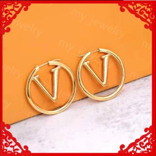 

high fashion hoops earring womens big circle simple earrings for woman luxurys designers earrings brands gold ear stud aretes orec244z, Golden;silver