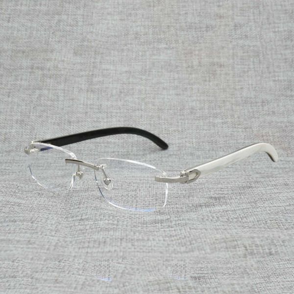 

vintage wood square clear glasses men natural buffalo horn oversize rimless frame for women reading optical oval womens mens 55%off eyeglass, White;black