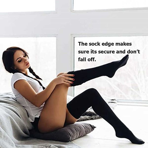 

5pc socks hosiery black and white gray solid color bright silk stockings thickening and lengthening thin and over the knee socks z0221, Black;white