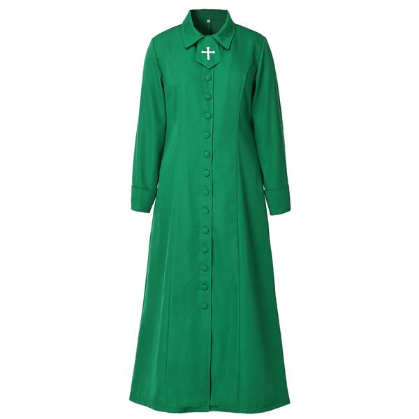 

church vestment ethnic clothing women pastor cassock priest robe nun choir cleric pulpit liturgical dress, Red