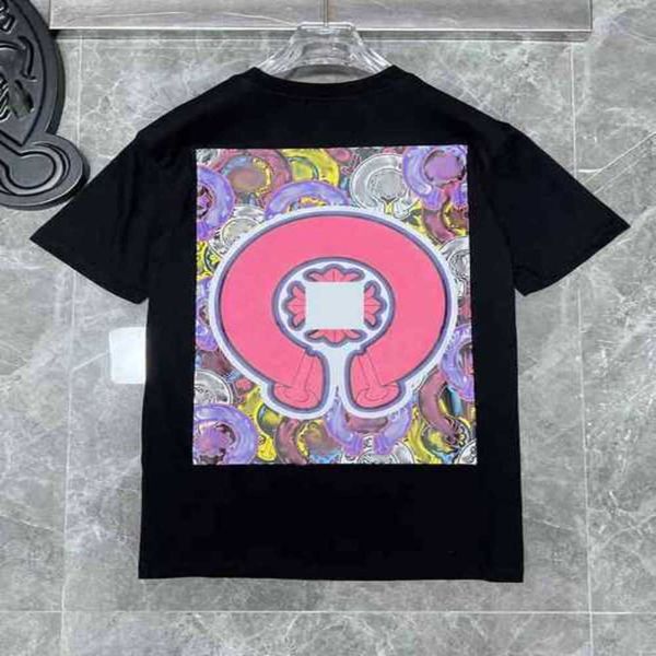 

luxury classic mens t shirts ch brand fashion men sanskrit letter t-shirt horseshoe heart cross designer tshirts man hip hop chromes sweater, White;black