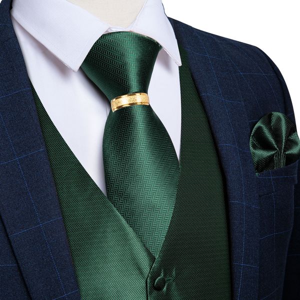 

men's vests fashion green silk jacquard woven formal casual waistcoat necktie ring cufflinks handkerchief set for suit or tuxedo 230222, Black;white