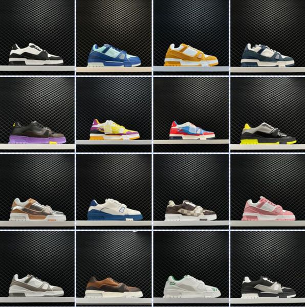 

designer casual shoes logo embossed trainer virgil platform skate sneakers denim leather abloh boat low trainers overlays fashion mens women