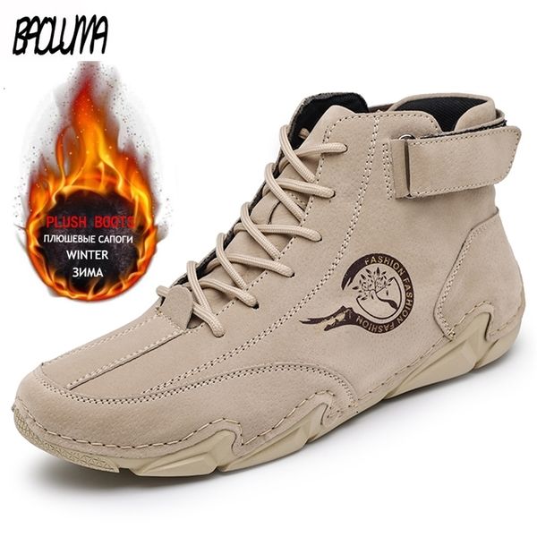 

boots winter men's boots moccasins men's leather boots men snow boots soft designer boots outdoor motorcycle boots man work shoes, Black