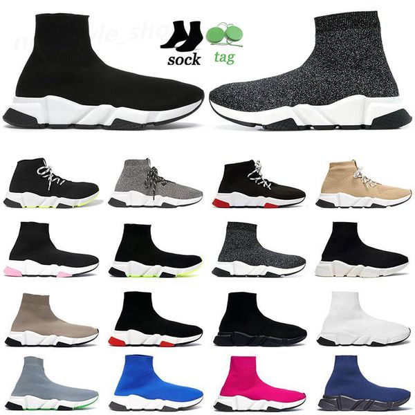 

2022 designer shoes sneaker clear semer black knit boots men women socks machine sole trainers lace-up runner graffiti tk01