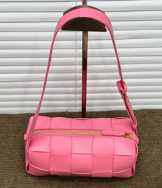 

luxury women's handbag genuine leather woven boston bag casual shoulder purse