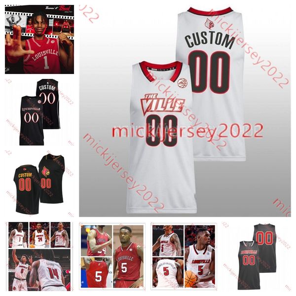 

college basketball wears custom donavan mitchell louisville basketball jersey stitced 24 montrezl harrell 10 gorgui dieng louisville cardina, Black