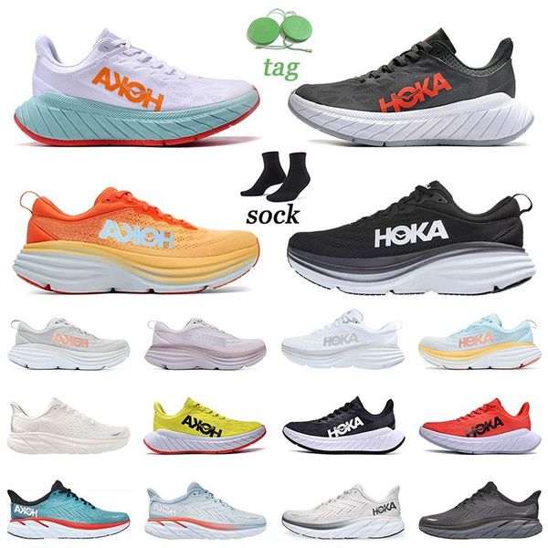

new running shoes hoka one bondi 8 hokas carbon x2 clifton trainers dark shadow fiesta amber yellow black white summer song lunar r ary 2023