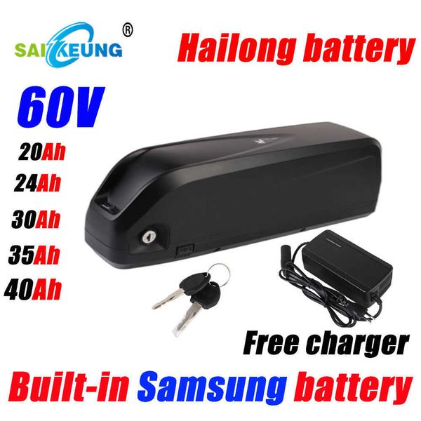 

electric bicycle battery 60v 40ah hailong samsung 18650 battery pack 52v 20ah 48v 24ah 36v 30h electric scooter lithium battery